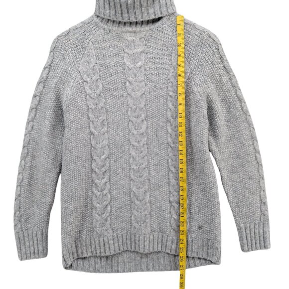 Kari Traa Cable Knit Sweater Womens Light Grey Wool Blend Turtleneck Size S - Picture 6 of 10